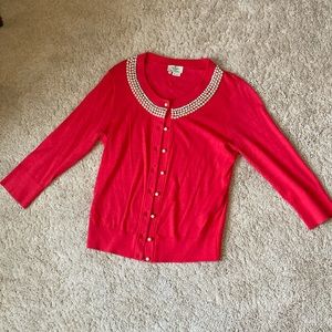 Beautiful Kate Spade Cardigan with Pearl Accents